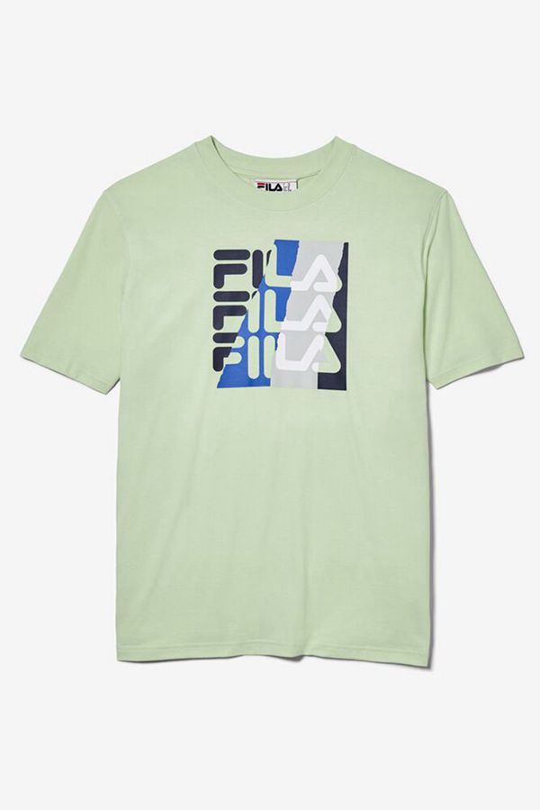 Camisetas Fila Homem Verdes - Fila Eston Sleeve Portugal Lisboa,KQXF-81509